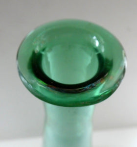 TALL Emerald Green Glass GENIE Vase with Original Hollow Hand Blown Stopper. 24 inches