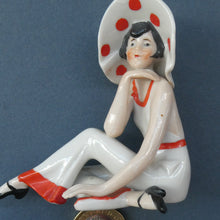 Load image into Gallery viewer, ORIGINAL 1920s German "Bathing Beauty" Porcelain Art Deco Miniature Figurine