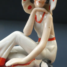 Load image into Gallery viewer, ORIGINAL 1920s German "Bathing Beauty" Porcelain Art Deco Miniature Figurine