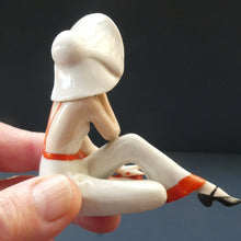 Load image into Gallery viewer, ORIGINAL 1920s German "Bathing Beauty" Porcelain Art Deco Miniature Figurine