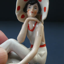 Load image into Gallery viewer, ORIGINAL 1920s German "Bathing Beauty" Porcelain Art Deco Miniature Figurine