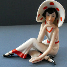 Load image into Gallery viewer, ORIGINAL 1920s German "Bathing Beauty" Porcelain Art Deco Miniature Figurine