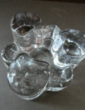 Load image into Gallery viewer, 1970s GERMAN Chunky Clear Glass Candle Holder / Plate Warmer by Glasdesign Georgshutte
