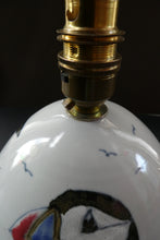 Load image into Gallery viewer, 1990s Scottish Pottery Highland Stoneware Puffin Lamp Hand Painted
