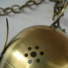 Load image into Gallery viewer, 1920s Antique Hanging Hall or Porch Lantern. Brass and Glass in the Gothic Style