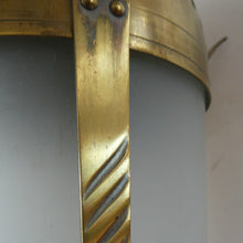 Load image into Gallery viewer, 1920s Antique Hanging Hall or Porch Lantern. Brass and Glass in the Gothic Style