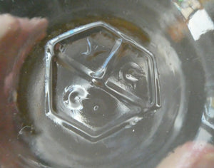 Large Antique Clear Glass Chemist Bottle. PULV: PUMICE: with Original Foil Label and Ball Stopper