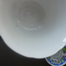 Load image into Gallery viewer, Vintage 1920s Hand Painted MAK MERRY: Cup and Saucer/ White Prunus on Blue