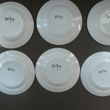 Load image into Gallery viewer, Set of Six Scottish Art Pottery Mak Merry Dessert Plate Prunus Design