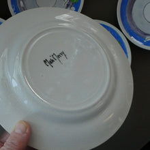 Load image into Gallery viewer, Set of Six Scottish Art Pottery Mak Merry Dessert Plate Prunus Design