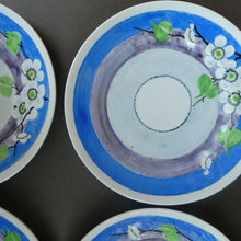 Load image into Gallery viewer, Set of Six Scottish Art Pottery Mak Merry Dessert Plate Prunus Design