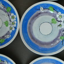 Load image into Gallery viewer, Set of Six Scottish Art Pottery Mak Merry Dessert Plate Prunus Design