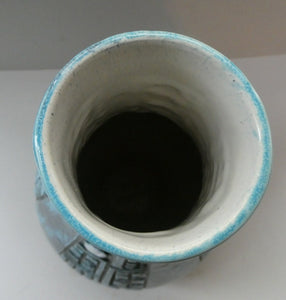 Vintage 1960s West German BRUSTALIST Bottle Vase. Uberlacker Ceramics / U-keramik