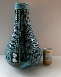 Vintage 1960s West German BRUSTALIST Bottle Vase. Uberlacker Ceramics / U-keramik