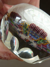 Load image into Gallery viewer, Vintage 1980s PERTHSHIRE PAPERWEIGHT. Millefiori Ground with Train Motif (PP 56)
