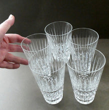Load image into Gallery viewer, SET OF FIVE Vintage WATERFORD CRYSTAL &quot;Tramore (Cut)&quot; Highball Tumbler. 5 inches in height
