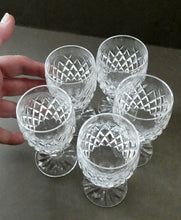 Load image into Gallery viewer, WATERFORD CRYSTAL &quot;Boyne&quot;. SET OF FIVE Sherry Glasses. 4 1/4 inches

