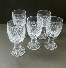 Load image into Gallery viewer, Vintage WATERFORD CRYSTAL &quot;Boyne&quot;. SET OF FIVE Sherry Glasses. Each 4 1/4 inches in height
