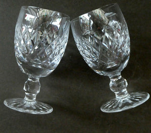 WATERFORD CRYSTAL "Boyne". SET OF SIX Small White Wine Glasses. Each 4 1/2 inches in height