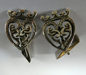 Fine Pair of Scottish Sterling Silver Vintage Cufflinks. Luckenbooth Shape
