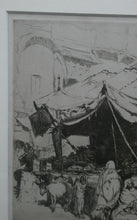 Load image into Gallery viewer, SCOTTISH ART. Ernest Stephen Lumsden. Etching entitled: The Fruit Shop, Jodhpur 1914
