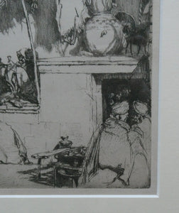SCOTTISH ART. Ernest Stephen Lumsden. Etching entitled: The Fruit Shop, Jodhpur 1914