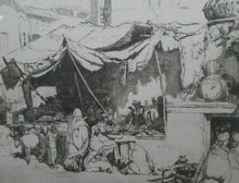 Load image into Gallery viewer, SCOTTISH ART. Ernest Stephen Lumsden. Etching entitled: The Fruit Shop, Jodhpur 1914
