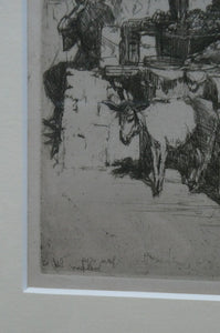 SCOTTISH ART. Ernest Stephen Lumsden. Etching entitled: The Fruit Shop, Jodhpur 1914