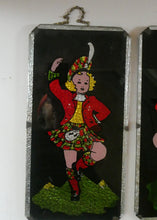 Load image into Gallery viewer, 1940s Pair of Vintage FOIL ART Pictures Featuring a Dancing Couple: A Scotsman and Gir
