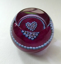 Load image into Gallery viewer, 1980s Caithness Paperweight (for Edinburgh Crystal). Heart Motif with Viewing Facet
