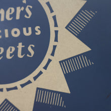 Load image into Gallery viewer, HUGE Vintage 1950s HORNER Delicious Sweets Tin. Fabulous Abstract - Festival of Britain Inspired Atomic Design