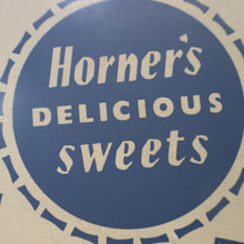 Load image into Gallery viewer, HUGE Vintage 1950s HORNER Delicious Sweets Tin. Fabulous Abstract - Festival of Britain Inspired Atomic Design