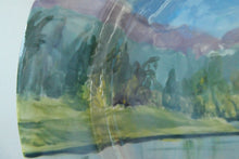 Load image into Gallery viewer, Scottish Pottery Plate. Hand Painted Highland Landscape by R. Carr
