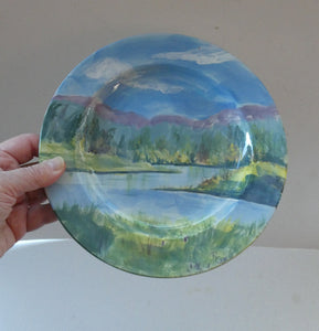 Scottish Pottery Plate. Hand Painted Highland Landscape by R. Carr
