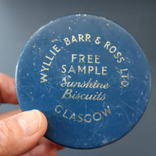Load image into Gallery viewer, SCOTTISH HISTORY INTEREST. Rare 1950s Shirley Temple SAMPLE Biscuits Tin. Sunshine Biscuits, Glasgow
