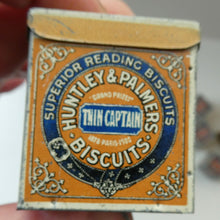 Load image into Gallery viewer, Vintage 1930s MINIATURE or SAMPLE Tin for Huntley and Palmer Biscuits. Yellow Colour