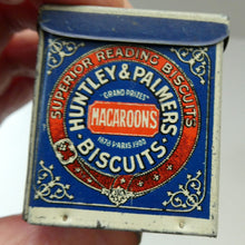 Load image into Gallery viewer, Vintage 1930s MINIATURE or SAMPLE Tin for Huntley and Palmer Biscuits. Blue Colour