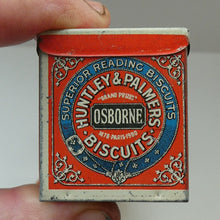 Load image into Gallery viewer, Vintage 1930s MINIATURE or SAMPLE Tin for Huntley and Palmer Biscuits. Red Colour