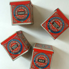 Load image into Gallery viewer, Vintage 1930s MINIATURE or SAMPLE Tin for Huntley and Palmer Biscuits. Red Colour