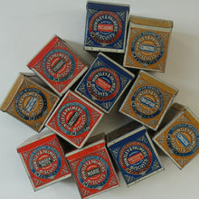 Load image into Gallery viewer, Vintage 1930s MINIATURE or SAMPLE Tin for Huntley and Palmer Biscuits. Blue Colour