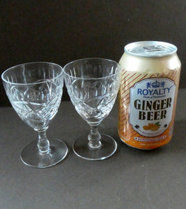 Edinburgh Crystal Set of Six Small Sherry or Liqueur Glasses. 4 inches high