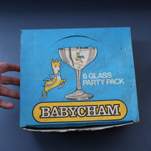 Load image into Gallery viewer, 1960s Collectable BOXED SET of Six Babycham Glasses with Yellow Deer Motif