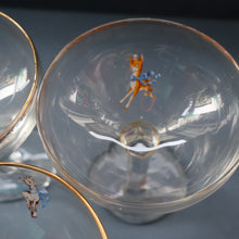 Load image into Gallery viewer, Random VINTAGE Babycham. One 1950s White Deer Logos and Two 1960s Prancing Deers