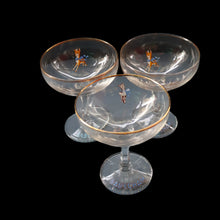 Load image into Gallery viewer, Random VINTAGE Babycham. One 1950s White Deer Logos and Two 1960s Prancing Deers