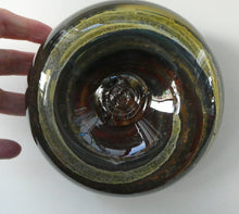 Load image into Gallery viewer, Isle of Wight Studio Glass by Michael Harris, c 1973. Squat Tortoiseshell Vase
