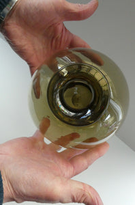 1960s NORWEGIAN Glass Vase with etched Plus Mark on the base. 7 inches