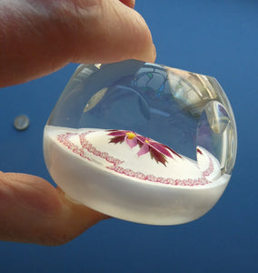 LIMITED EDITION 1983 Caithness Glass Paperweight. Entitled "Winter Flower" by William Manson