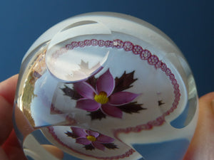LIMITED EDITION 1983 Caithness Glass Paperweight. Entitled "Winter Flower" by William Manson