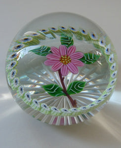  1986 LIMITED EDITION Caithness Glass Paperweight: Signed "Camelia" by William Manson