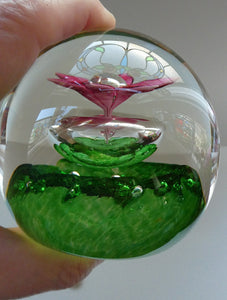 LIMITED EDITION Scottish Caithness Glass Paperweight: HYDROPONIC by Colin Terris; 1992
